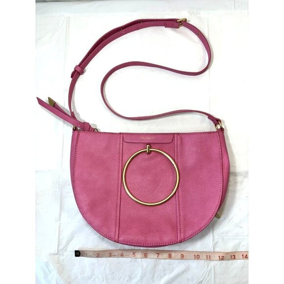 Foley & Corinna Rose Pink Faux Leather Limelight City Crescent Handbag - Picture 2 of 14